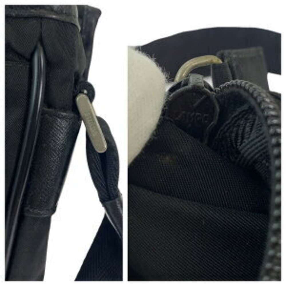 Prada triangular plate shoulder bag black nylon logo Tessuto - Picture 6 of 10